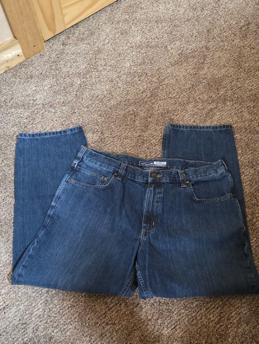 Carhartt Mens StraightLeg Denim Jeans In Indigo Blue